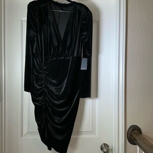 ELOQUII Beautiful Crushed Velvet Bodycon Mini Dress